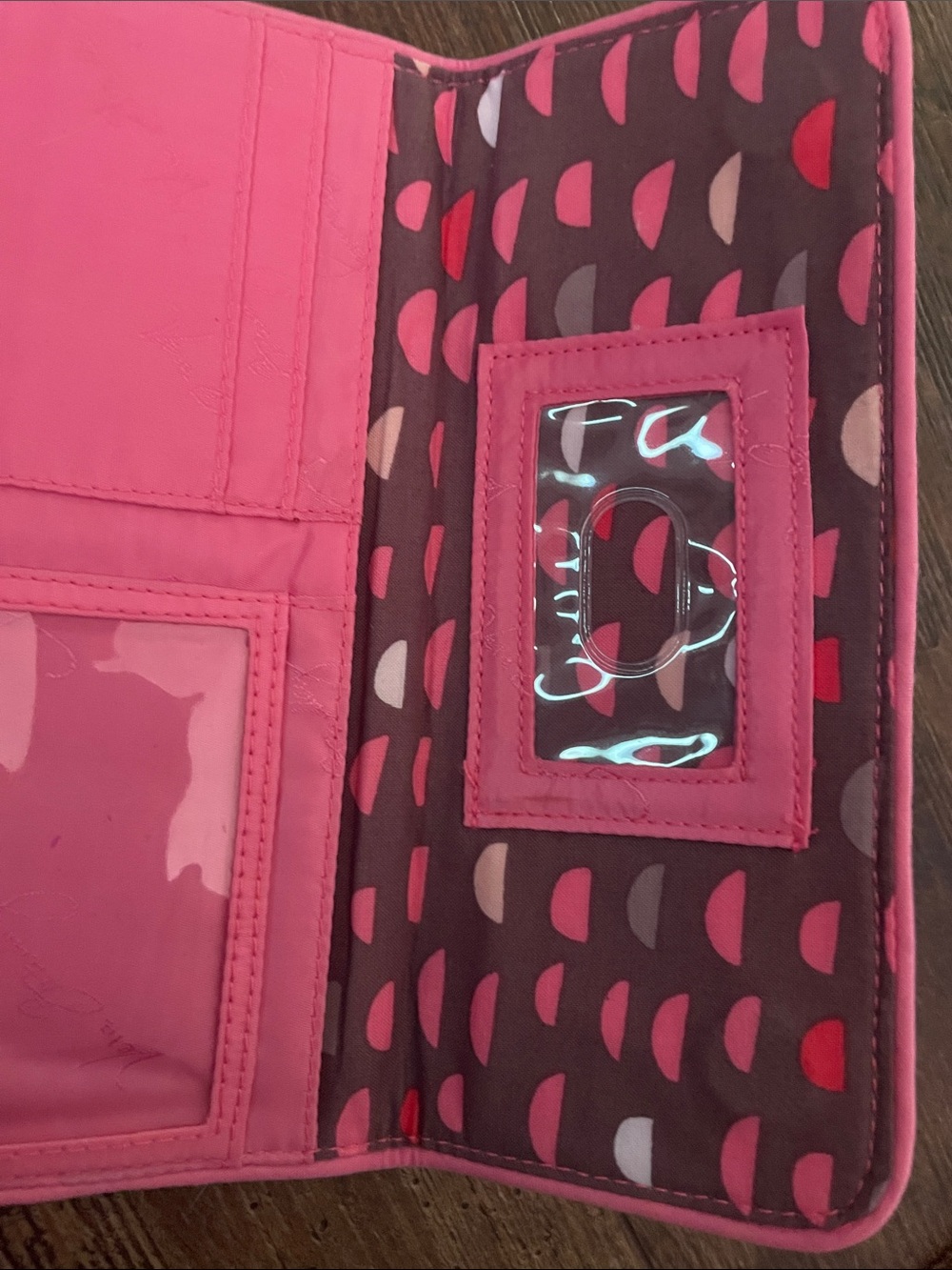 Vera Bradley Pink Quilted Floral Card Wallet 9” wide - Picture 5 of 7